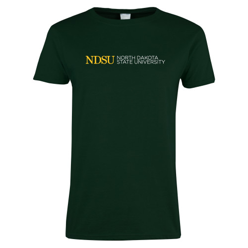 Womens Dark Green Short Sleeve Tee-University Signature