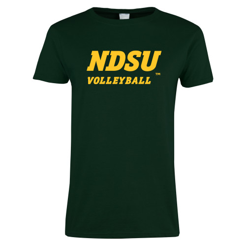 Womens Dark Green Short Sleeve Tee-Volleyball