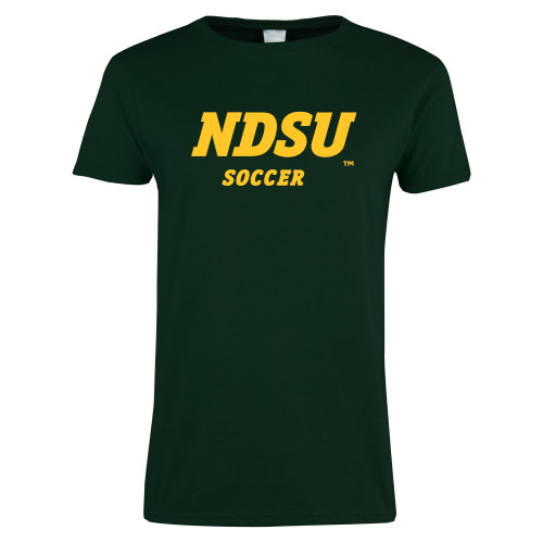 Womens Dark Green Short Sleeve Tee-Soccer