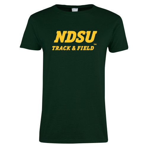 Womens Dark Green Short Sleeve Tee-Track and Field