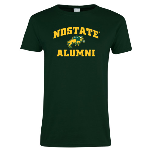 Womens Dark Green Short Sleeve Tee-Alumni