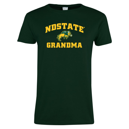 Womens Dark Green Short Sleeve Tee-Grandma