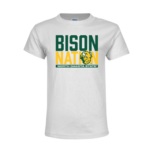 Youth White T Shirt-Bison Nation