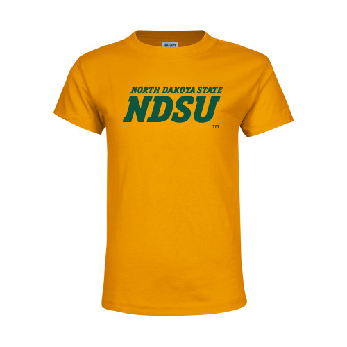 Youth Gold T-Shirt-NDSU Wordmark