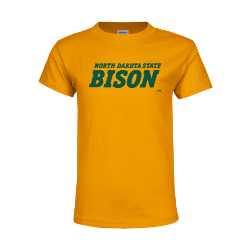 Youth Gold T-Shirt-Bison Wordmark
