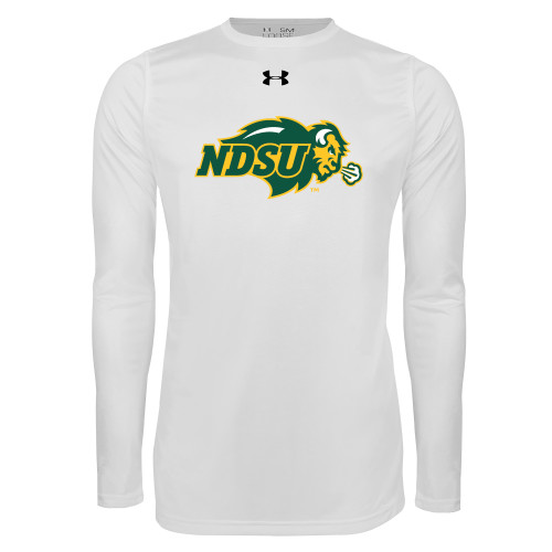 Under Armour White Long Sleeve Tech Tee-Primary Mark