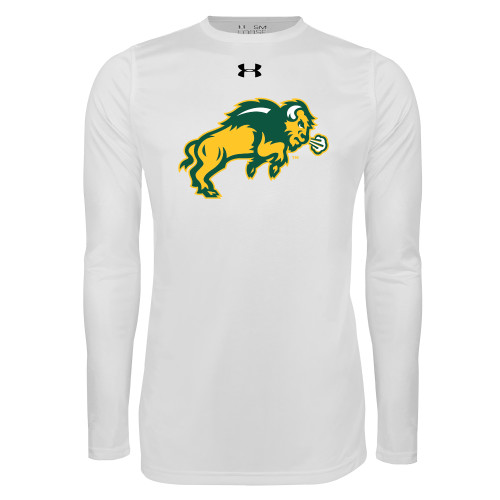 Under Armour White Long Sleeve Tech Tee-Full Bison