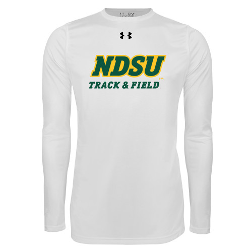 Under Armour White Long Sleeve Tech Tee-Track and Field