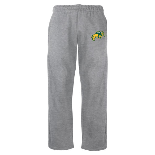 Grey Fleece Open Bottom Pant-Full Bison