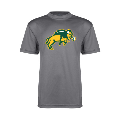Youth Performance Grey Concrete Tee-Full Bison