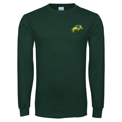 Dark Green Long Sleeve T Shirt-Full Bison