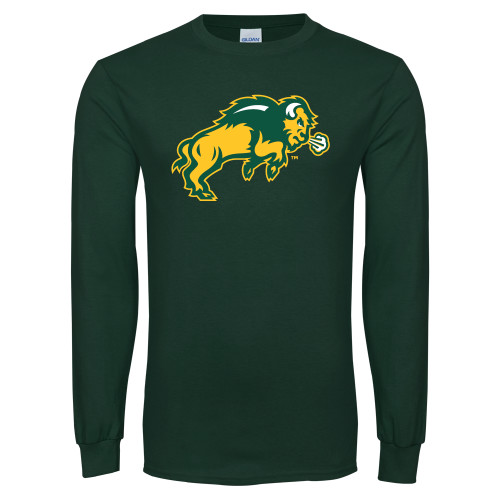Dark Green Long Sleeve T Shirt-Full Bison