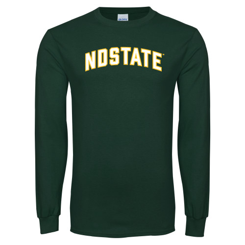 Dark Green Long Sleeve T Shirt-NDSTATE Arched
