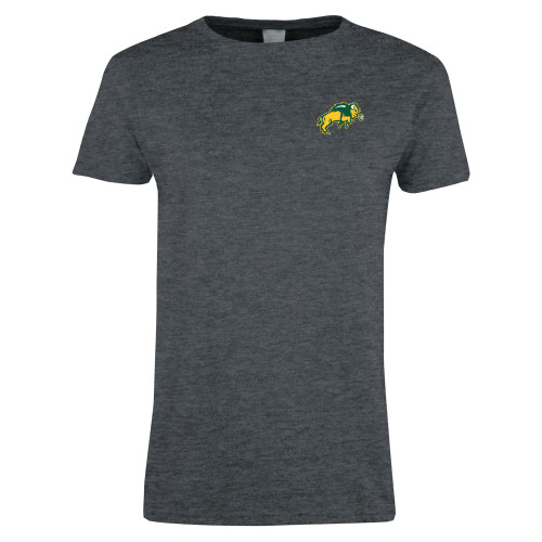 Womens Dark Heather Short Sleeve Tee-Full Bison