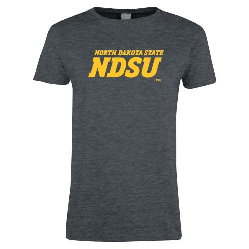 Womens Dark Heather Short Sleeve Tee-NDSU Wordmark