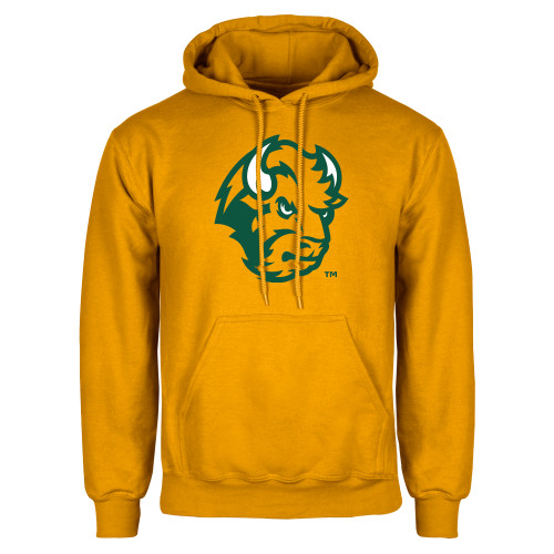 Gold Fleece Hoodie-Bison Head