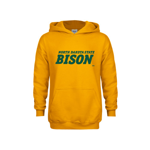 Youth Gold Fleece Hoodie-Bison Wordmark