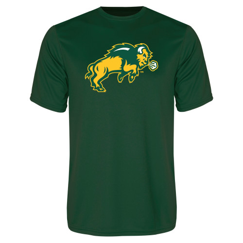 Dark Green Performance Tee-Full Bison