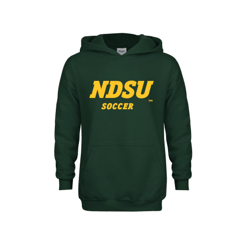 Youth Dark Green Fleece Hoodie-Soccer