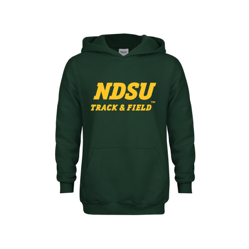 Youth Dark Green Fleece Hoodie-Track and Field