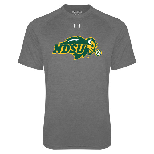 Under Armour Carbon Heather Tech Tee-Primary Mark