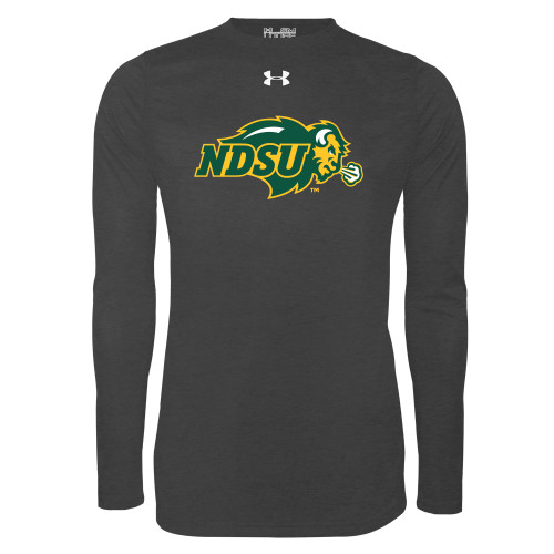 Under Armour Carbon Heather Long Sleeve Tech Tee-Primary Mark