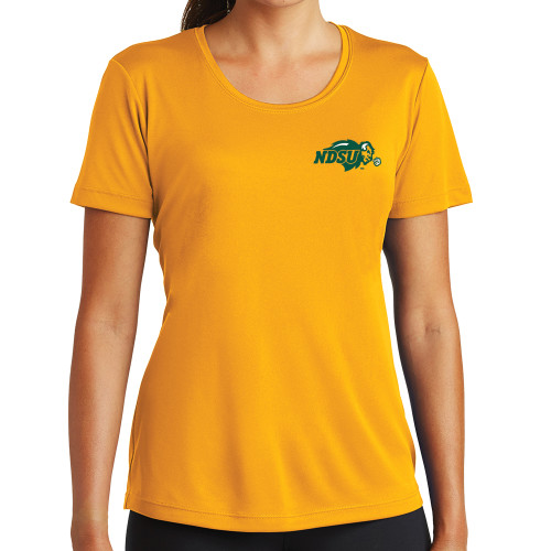 Womens Gold Performance Short Sleeve Tee-Primary Mark