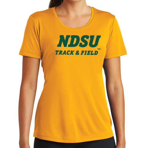 Womens Gold Performance Short Sleeve Tee-Track and Field