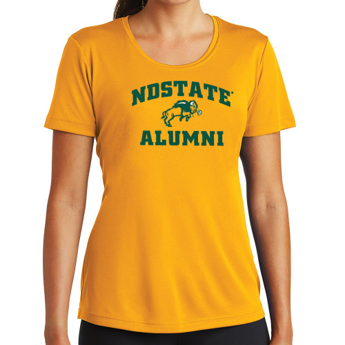 Womens Gold Performance Short Sleeve Tee-Alumni