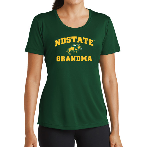 Womens Dark Green Performance Short Sleeve Tee-Grandma