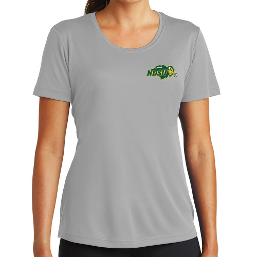 Womens Grey Performance Short Sleeve Tee-Primary Mark