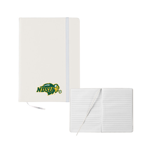 5x7 White Hard Cover Journal-Primary Mark