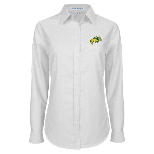 Womens White Oxford Shirt-Full Bison