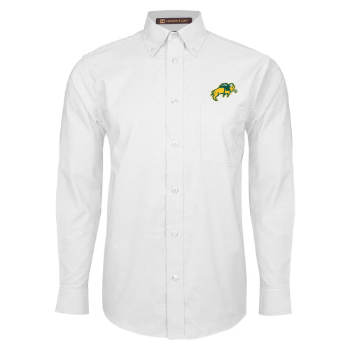 White Oxford Long Sleeve Shirt-Full Bison