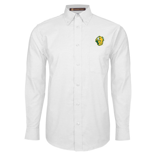 White Oxford Long Sleeve Shirt-Bison Head