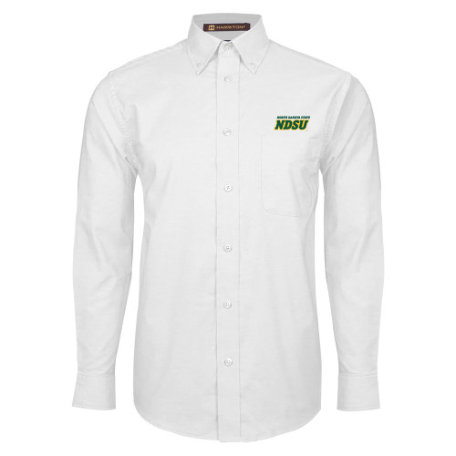 White Oxford Long Sleeve Shirt-NDSU Wordmark