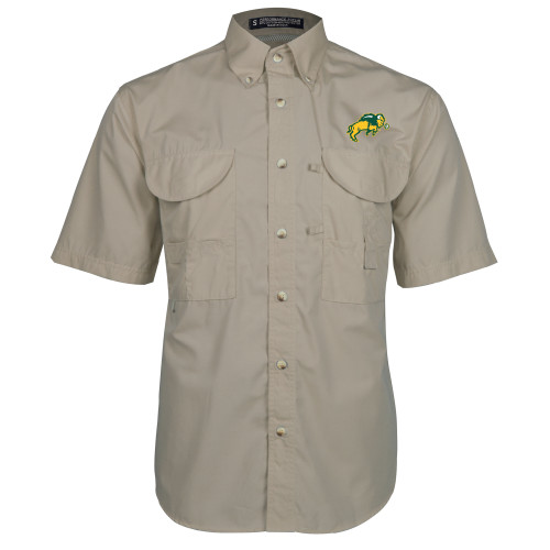Khaki Fishing Shirt Performance Short Sleeve-Full Bison