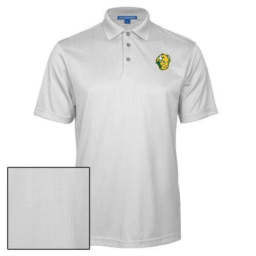 White Performance Fine Jacquard Polo-Bison Head