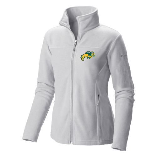 Columbia Womens Full Zip White Fleece Jacket-Full Bison