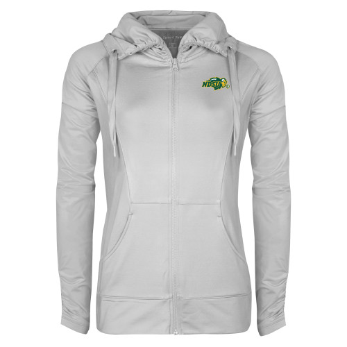 Womens White Sport Wick Stretch Full Zip Jacket-Primary Mark