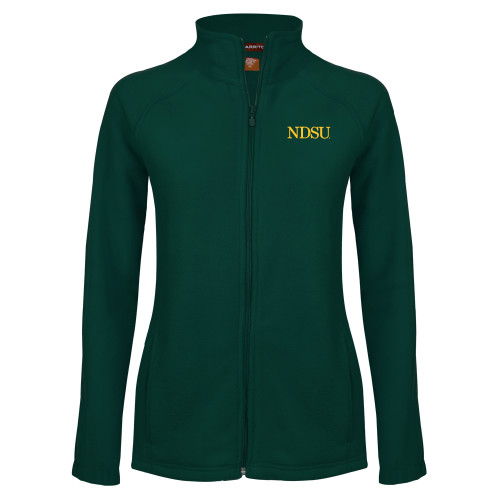 Womens Dark Green Fleece Full Zip Jacket-University Signature