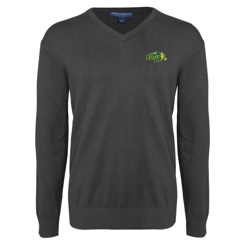 Charcoal Heather VNeck Sweater-Primary Mark