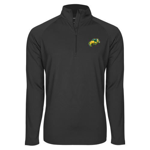 Sport Tek Charcoal Sport Wick Stretch 1/2 Zip Pullover-Full Bison