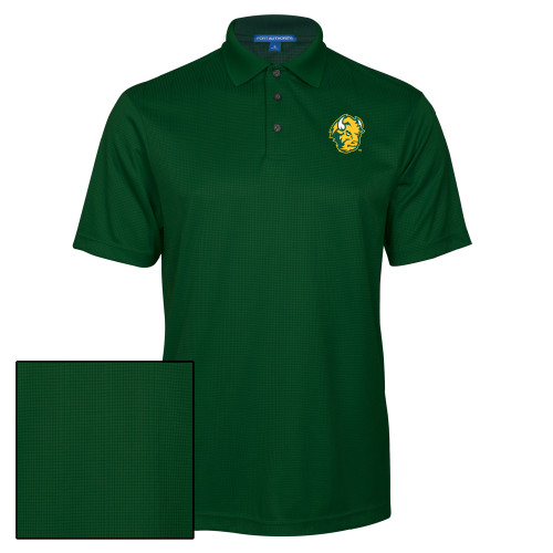 Dark Green Performance Fine Jacquard Polo-Bison Head