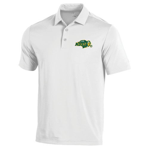 Under Armour White T2 Performance Polo-Primary Mark