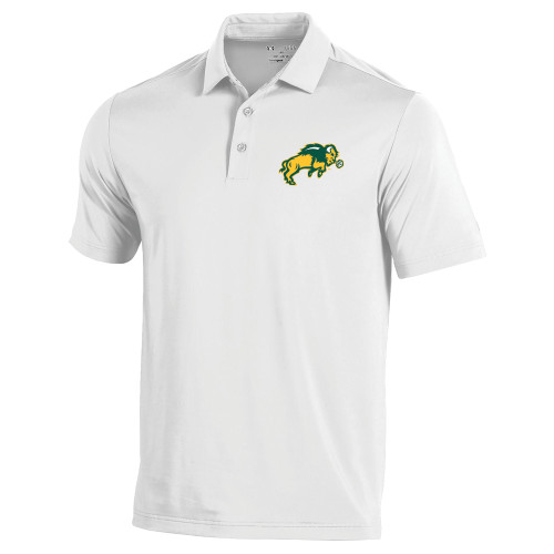 Under Armour White T2 Performance Polo-Full Bison