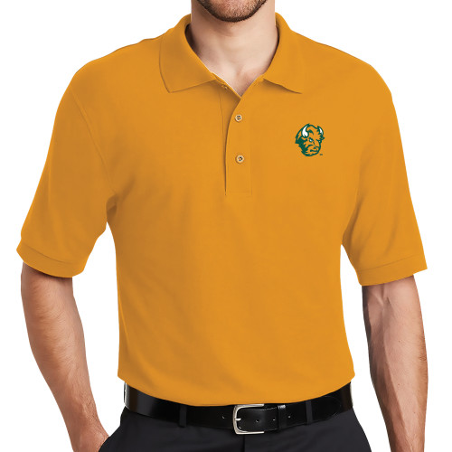 Gold Silk Touch Polo-Bison Head