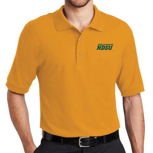 Gold Silk Touch Polo-NDSU Wordmark