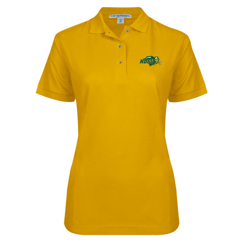 Womens Silk Touch Gold Pique Polo-Primary Mark