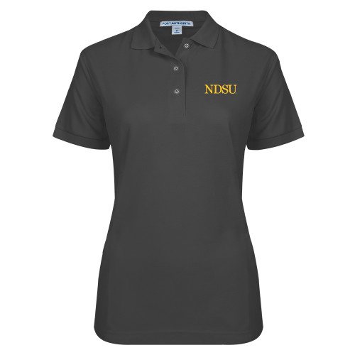 Womens Silk Touch Charcoal Pique Polo-University Signature